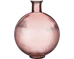 Mica Decorations Firenza Fles Vaas - H42 x Ø34 cm - Gerecycled Glas - Lichtroze