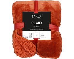 Mica decorations - Fleece deken - terra - 120 x 150 cm - polyester - plaid - Mardy - fleeceplaid - bankdeken
