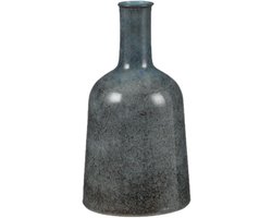 Mica Decorations - Fles bloemenvaas - Terracotta - blauw shadow - D22 en H35 cm