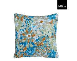 Mica Decorations Fleur Kussen - 45 x 45 x 10cm - Blauw