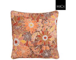 Mica Decorations Fleur Kussen - 45 x 45 x 10cm - Oranje