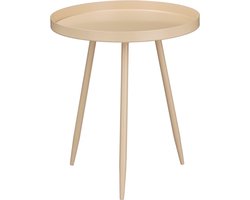 Mica Decorations Flores Bijzettafel - H38 x Ø34 cm - Metaal - Beige