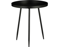 Mica Decorations Flores Bijzettafel - H44 x Ø40 cm - Metaal - Zwart
