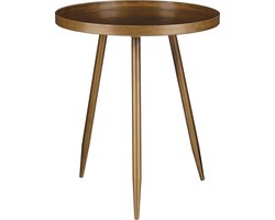 Mica Decorations Flores Bijzettafel - H48 x Ø42 cm - Metaal - Brons
