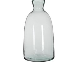 Mica Decorations Florine Fles Vaas - H44 x Ø22 cm - Gerecycled Glas - Transparant