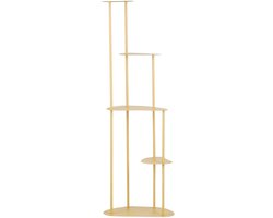 Mica Decorations Fonda Plantenstandaard - Plantentafel voor Meerdere Planten - Plantenrek Metaal Industrieel - Stijlvol voor Binnen - 47,5x27x140 cm - Lichtgeel