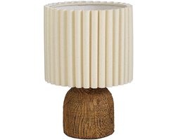 Mica Decorations Frey Tafellamp Woonkamer - Japandi Stijl - Lamp Decoratief met Lampenkap - Bureaulamp Tafellampen Woonkamer - 33 x ⌀22 cm - Bruin