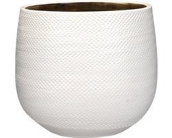 Mica Decorations Gabriel Bloempot - H20 x Ø25 cm - Keramiek - Wit