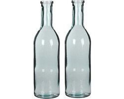 Mica Decorations Glazen fles / bloemenvaas transparant 50 x 15 cm - 2x - Sierflessen