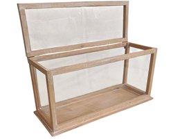 Mica Decorations Glazen wandkast/vitrine bruin L53 x B20 x H26cm