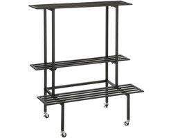 Mica Decorations Greenrax Plantenstandaard - L90 x B44 x H102 cm - Metaal - Zwart