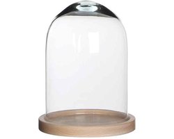 Mica Decorations Hella Glazen Stolp - H23 x Ø17 cm - Transparant, Lichtbruin