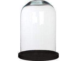 Mica Decorations Hella Glazen Stolp - H30 x Ø21 cm - Transparant, Zwart
