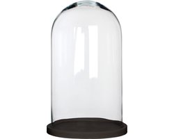 Mica Decorations Hella Glazen Stolp - H38 x Ø23 cm - Transparant, Zwart
