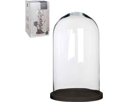 Mica Decorations Hella Stolp H38 x Ø23 cm - Zwart - Hout / Glas