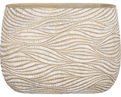 Mica Decorations Hendrick Bloempot - 42x20x30 cm - cement - Creme