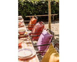 Mica Decorations Imke Gestreept Tafelkleed voor Eettafel - Tafellaken voor Binnen en Buiten 250 x 140 cm - Tafelzeil 100% Organisch Katoen - Oker