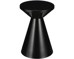 Mica Decorations Jim Bijzettafel - Bijzettafel Rond H45 x Ø31 cm - Ijzeren Tafeltje voor Woonkamer of Slaapkamer - Plantentafeltje - Nachtkastje Industrieel - Zwart