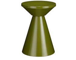 Mica Decorations Jim Bijzettafel - Salontafel met Strak Design voor de Woonkamer - Nachtkastje van Stevig IJzer - Rond Tafeltje voor Extra Opbergruimte - H45 x Ø30,5cm - Groen