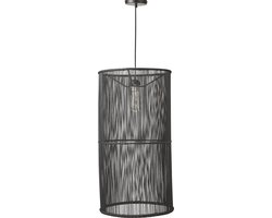 Mica Decorations Joice Hanglamp - H74 x Ø39 cm - Bamboe - Zwart
