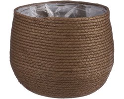 MICA DECORATIONS JORCK MAND VOOR PLANTEN - H15 X Ø18 CM - PAPIER - BRUIN