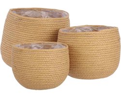 Mica Decorations Jorck Manden - H24 x Ø26 cm - Set van 3 - Donkergeel