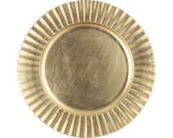 Mica Decorations Kaarsenbord/onderbord - goud - D33 x H2 cm - kunststof - rond