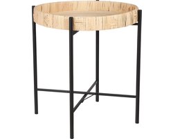 Mica Decorations Kaj Bijzettafel - H51 x Ø45 cm - Rotan - Bruin