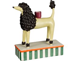 Mica Decorations Kandelaar Hond - L24 x B11 x H29 cm - Keramiek - Lichtgeel