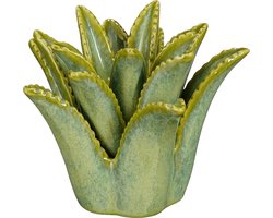 Mica Decorations kandelaar keramiek aloe vera 17x16x13cm groen