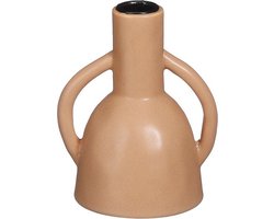 MICA DECORATIONS KANDELAAR - L11 X B9 X H14 CM - KERAMIEK - BRUIN