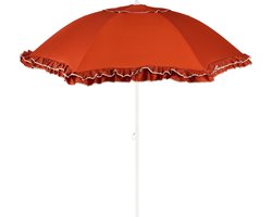 Mica Decorations Kantelbare Parasol met Streepprint - Stokparasol 238 x Ø195 cm - Tuin of Balkonparasol - Polyester, Staal - Geel, Roze
