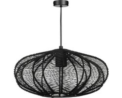 Mica Decorations Kanti Hanglamp - H17 x Ø31 cm - Metaal - Zwart