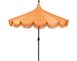 Mica Decorations Kelly Parasol met Draagtas - Stokparasol 238 x Ø235 cm - Tuin of Balkonparasol - Polyester, Staal - Oranje