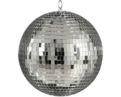 Mica Decorations Kerst Discobal Ø25 cm - Kerstballen Spiegelbal met Haakje - Kerstversiering voor Binnen - Kerstboomversiering met Spiegelend Effect - Ø25 cm - Zilver