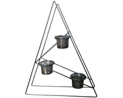 Mica Decorations kerst kandelaar zwart L30xB7,5xH37cm