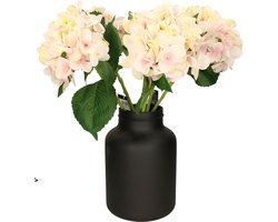 Mica Decorations Kunstbloem - Hortensia tak - lichtroze - 51 cm - losse steel - Kunst zijdebloemen