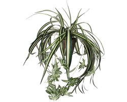 Mica Decorations Kunstplant - graslelie - groen - in pot - 45 cm - hangplanten