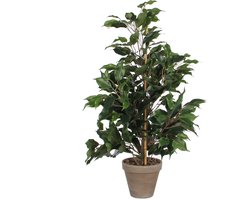 Mica Decorations Kunstplant tropische Ficus - groen - 65 cm - binnen - kamerplant - nepplant - binnenplanten.
