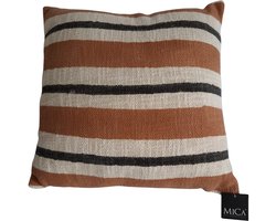 Mica Decorations - Kussen - Gestreept - Rust - 40x40x5 cm