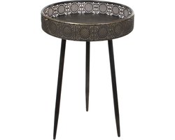 Mica Decorations Lagune Bijzettafel - H58 x Ø40 cm - Metaal - Zwart