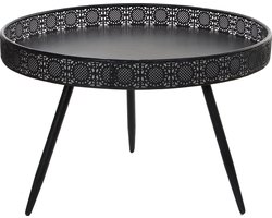 Mica Decorations Lagune Salontafel - H45,5 x Ø70 cm - Metaal - Zwart