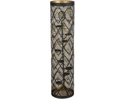Mica Decorations Lantaarn Gold - 26x26x100 cm - Ijzer - Zwart