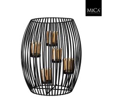 Mica Decorations Lantaarn Hurricane - 29x29x34 cm - Ijzer - Zwart