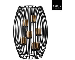 Mica Decorations Lantaarn Hurricane - 30x30x45 cm - Ijzer - Zwart