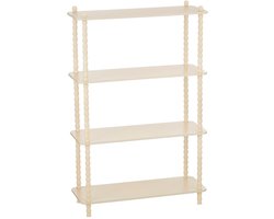 Mica Decorations Latty Plank Beige - Open Boekenkast met Gedraaide Poten - Decoratief Wandmeubel Gemaakt van Hout - Stijlvolle Boekenkast voor Woonkamer - 80x30x121cm