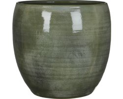 Mica Decorations Lester Bloempot - H31 x Ø33 cm - Terracotta - Groen