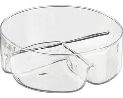 Mica Decorations Linda Snackschaal met Vakjes - H9 x Ø26 cm - Glas - Transparant