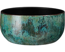Mica Decorations Loren Schaal - 35x35x17 cm - Terracotta - Blauw