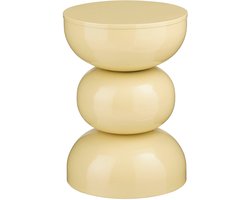 Mica Decorations Luna Bijzettafel - H46 x Ø32 cm - IJzer - Beige